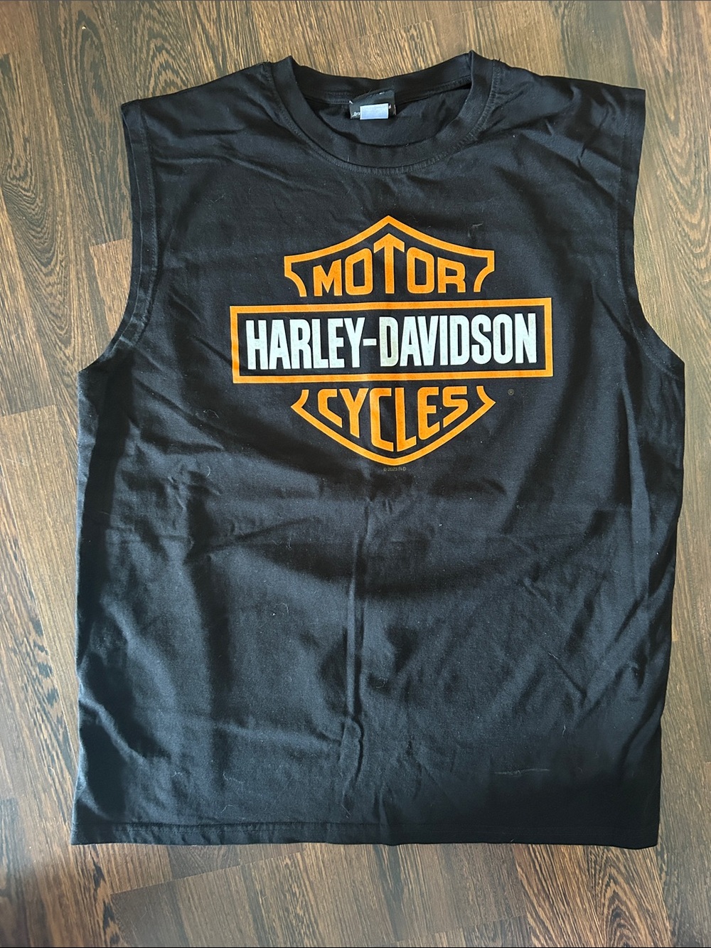 Harley-Davidson Black Tank with Orange and White Logo